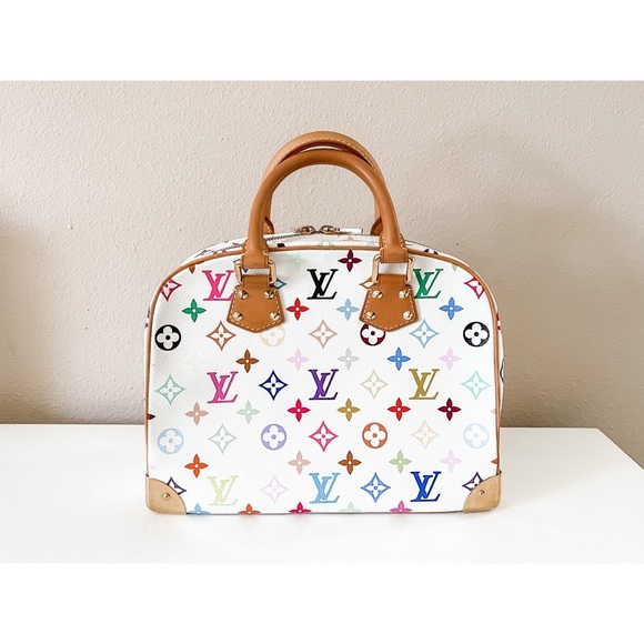 💰SOLD💰 AUTHENTIC Louis Vuitton White Monogram Multicolor Trouville - Picture 2 of 16